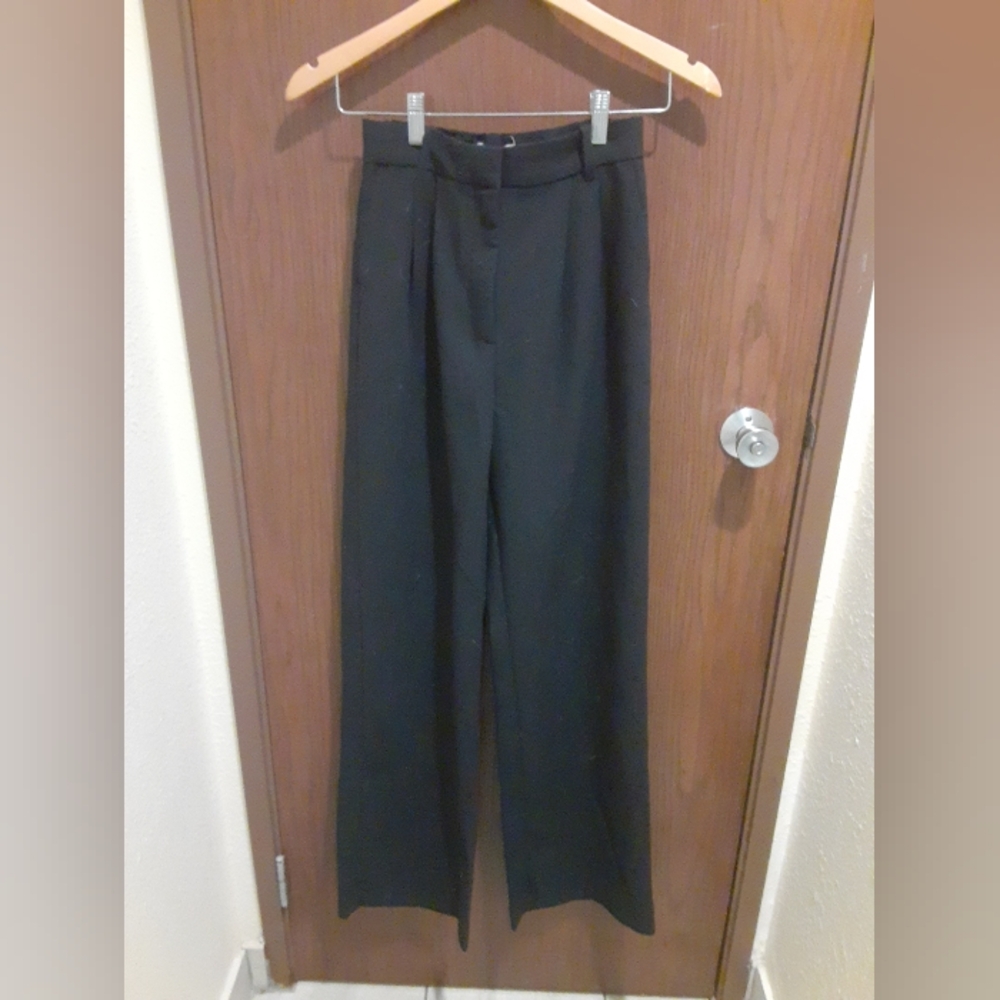 Abercrombie & Fitch Wonen'e Casisl Black Wide Leg Dress Pants Size 25